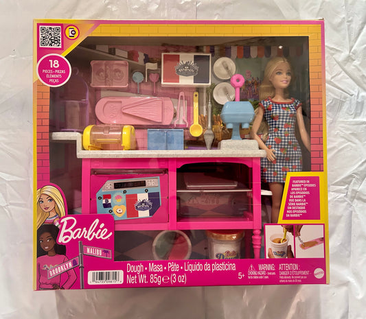 Barbie Doll and Accessories, “Malibu” Doll and 18 Pastry-Making Pieces, It Takes Two Cafe 09815