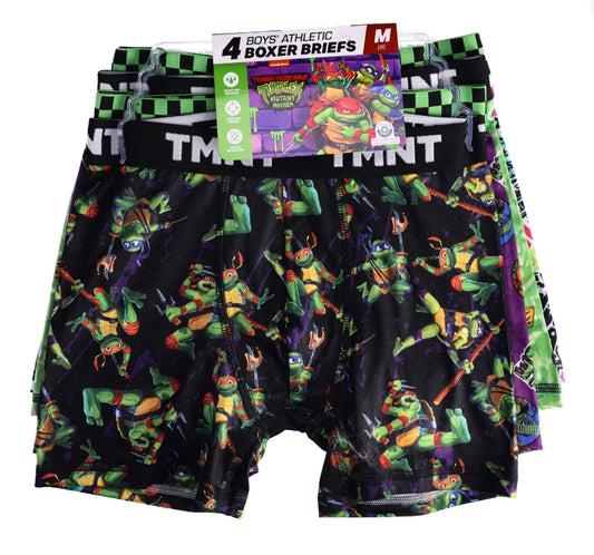 Teenage Mutant Ninja Turtles Boys Boxer Briefs Underwear, 4-Pack