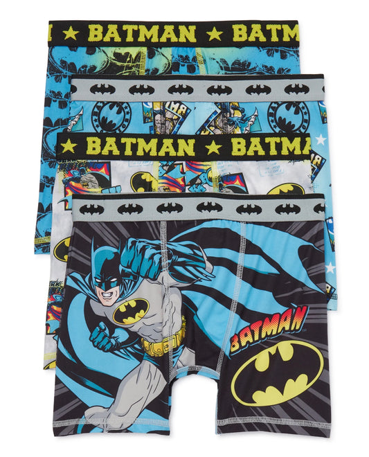 Batman Boys Performance Boxer Brief Underwear, 4-Pack