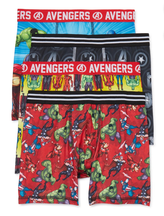 Avengers Boys Boxer Briefs Underwear, 4-Pack