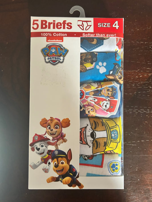 Paw Patrol Boys Cotton Brief Character Underwear, 5-Pack