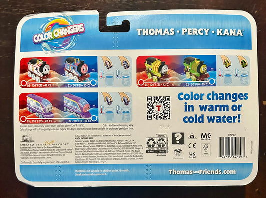 Thomas & Friends Toy Train Play Vehicle 3-Pack, Color Changers, Thomas, Percy and Kana Engines 14739