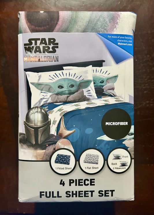 Star Wars Baby Yoda Powerful Child Kids Microfiber 4-Piece Full Sheet Set 25132