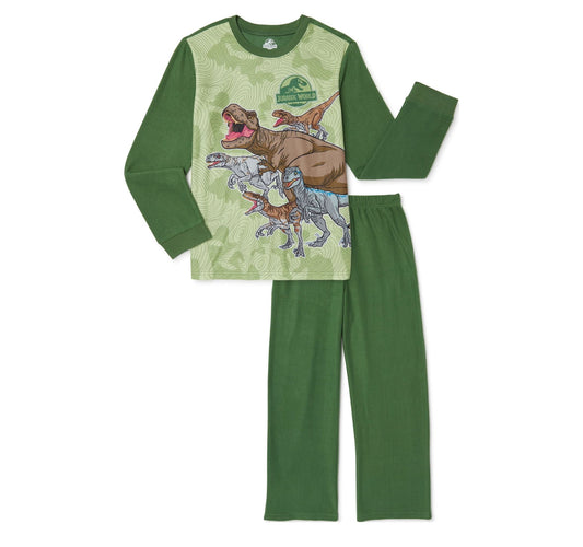 Jurassic Park Boys Long Sleeve Top and Pants Pajama Sleep Set, 2-Piece