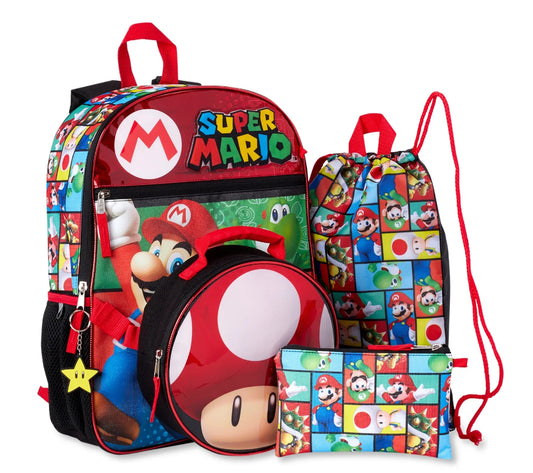 Super Mario Kids Backpack 5-Piece Set 31595