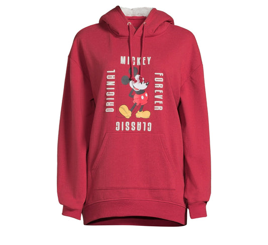 Mickey Mouse Women's Faux Sherpa Knit Hoodie Top