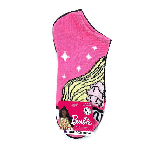 Barbie Girls No-Show Socks, 6-Pack