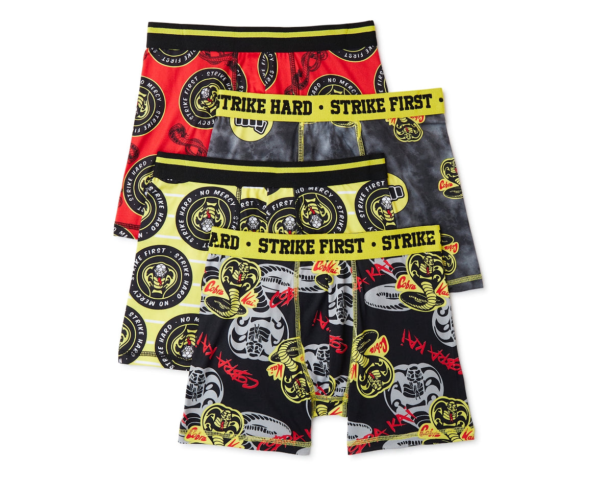 Cobra Kai Boys Boxer Brief Underwear, 4-Pack