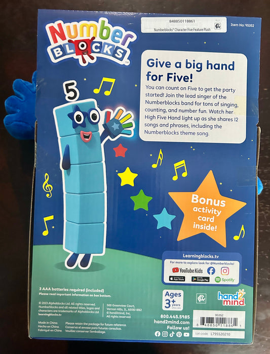 Sing-Along Numberblock Five Musical Plush 11886