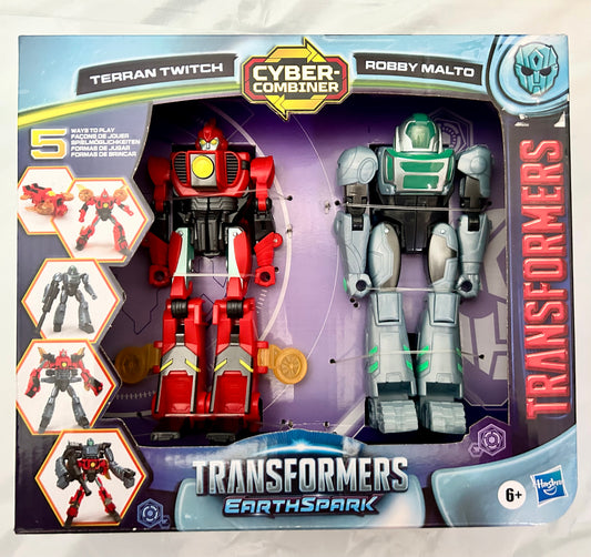 Transformers Toys EarthSpark Cyber-Combiner Terran Twitch and Robby Malto Action Figures 195821