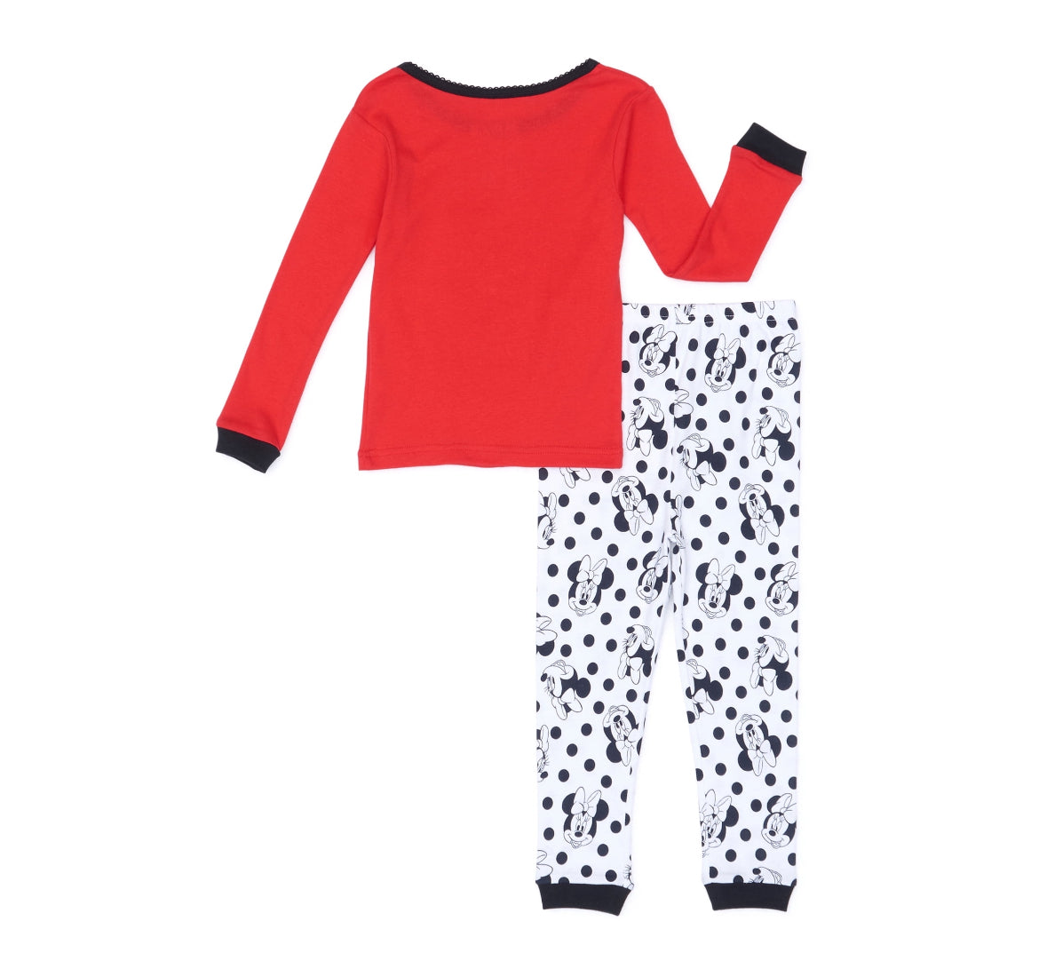 Minnie Toddler Girls Snug Fit Cotton Long Sleeve Pajamas, 2pc Set 80993