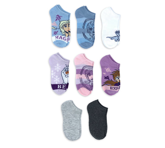Frozen 2 Girls No Show Socks, 8-Pack