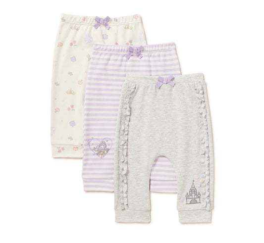 Disney Princess Baby Jogger Pants, 3-Pack