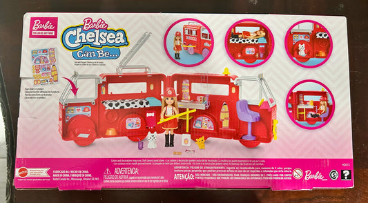 Barbie Chelsea Fire Truck Playset, Chelsea 6” Doll Fold Out Firetruck 01242