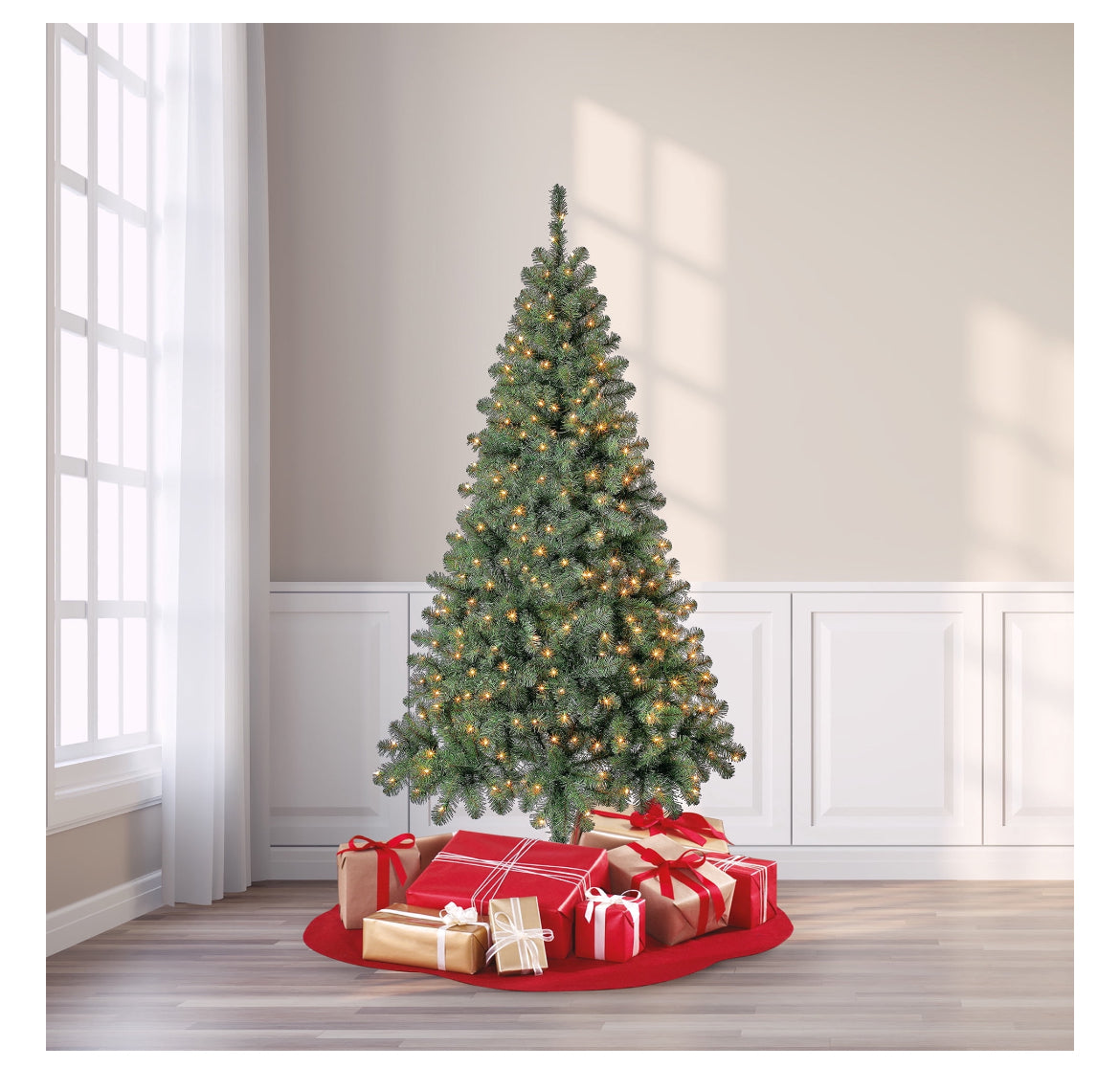 Holiday Time 6.5 Foot Pre-Lit Madison Pine Clear Lights Christmas Tree 54097