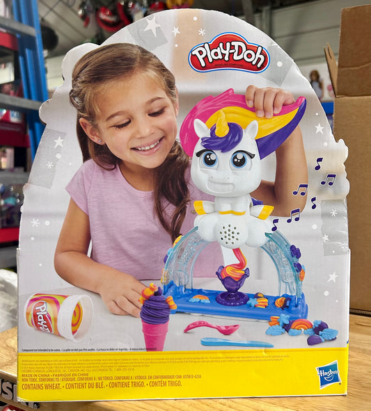 Play-Doh Tootie the Unicorn Ice Cream Set, 3 Cans of Color Swirl (8 oz) 809530