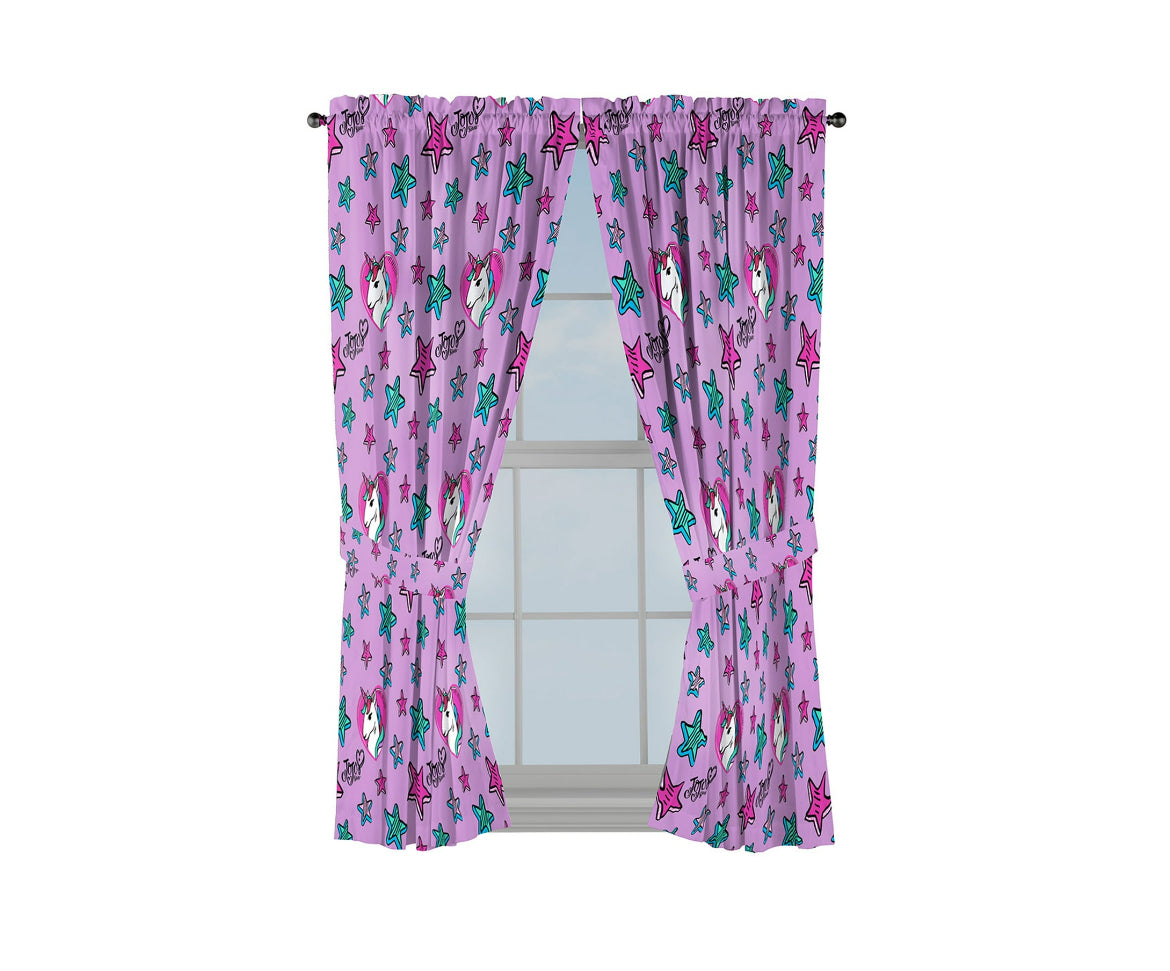 Jojo Siwa Kids Window Drapes, 82 x 63” Microfiber 26184