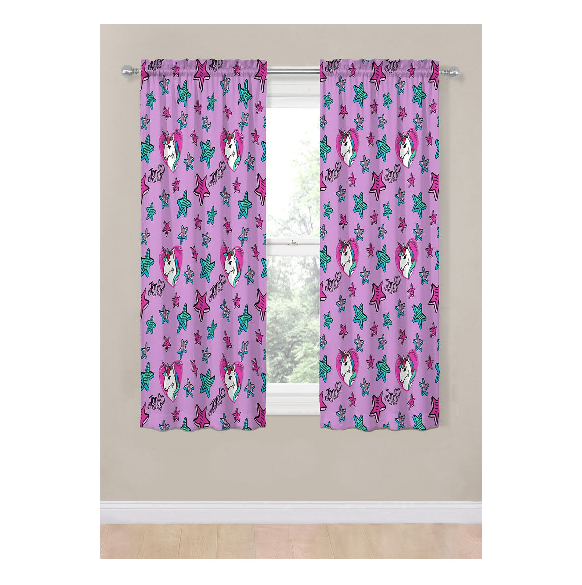 Jojo Siwa Kids Window Drapes, 82 x 63” Microfiber 26184