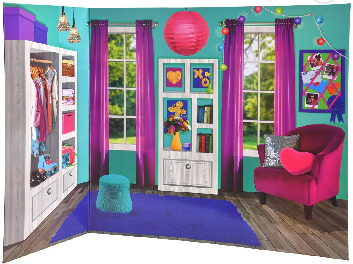 My Life As Reversible Background for Use with Dolls, Bedroom & Bathroom 28835
