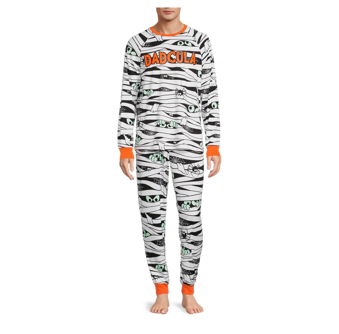 Halloween Men’s Family Glow-in-the-Dark Pajama Set, 2-Piece