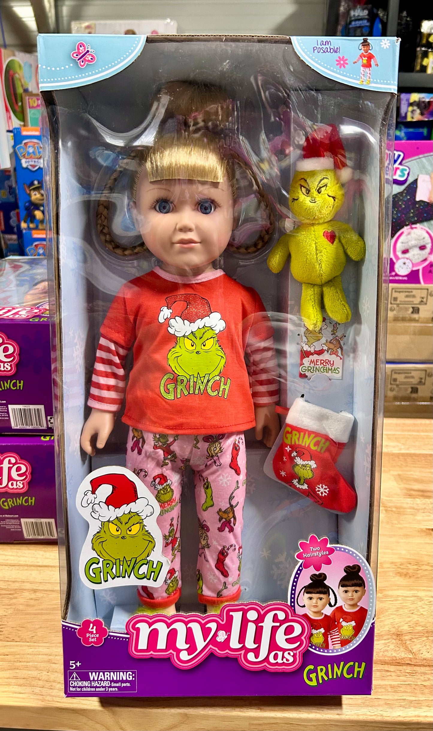 My Life As Poseable Grinch Sleepover 18 inch Doll, Blonde Hair, Blue Eyes 19614