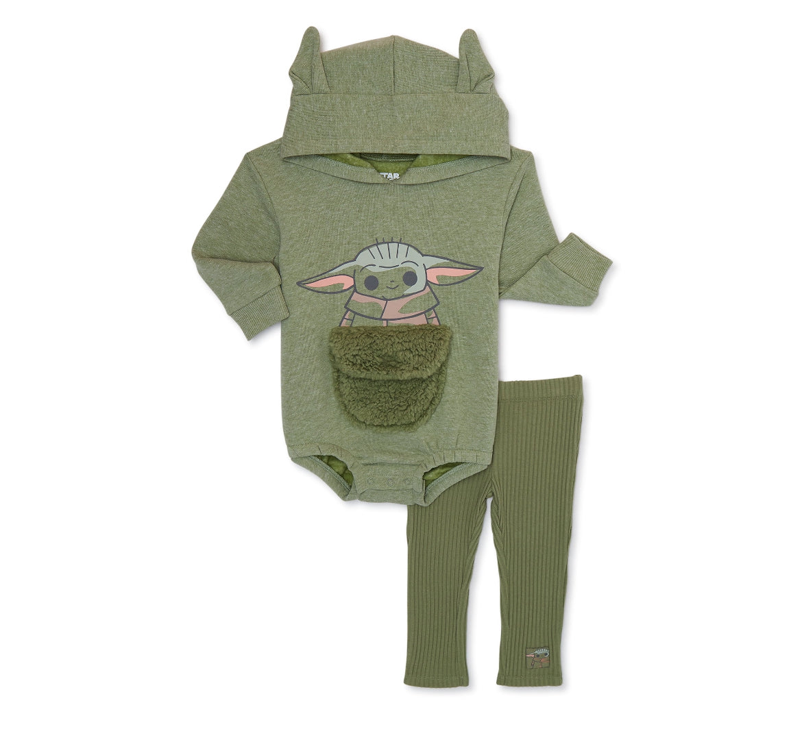 Star Wars Newborn Baby Boy Cosplay Yoda Outfit Set, 2-Piece Set