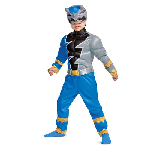 Power Ranger Blue Ranger Dino Fury Toddler 3T-4T Muscle Dress Up Costume 02748