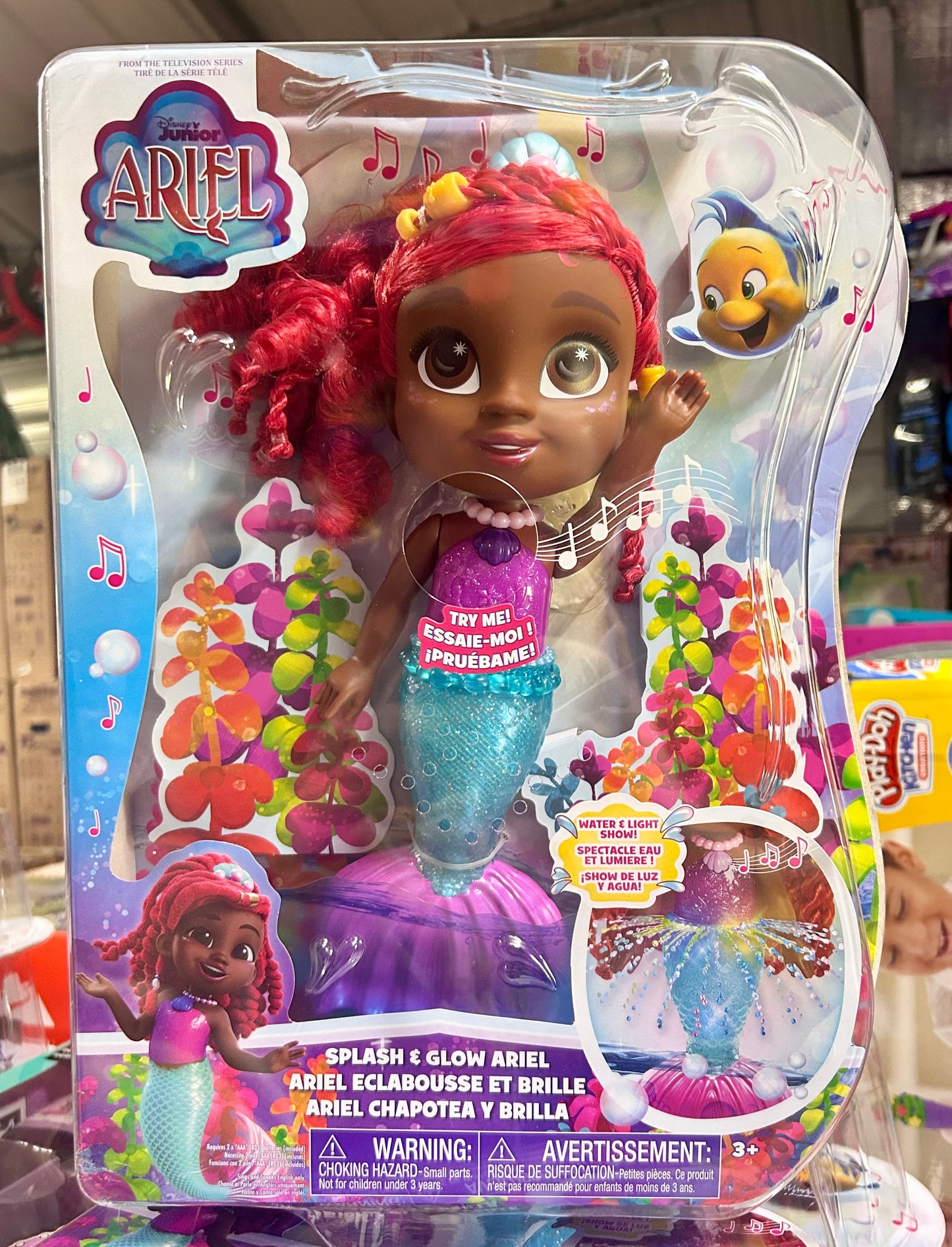 Disney Junior Splash & Glow Ariel Lights and Sounds 11.5-inch Doll 39903