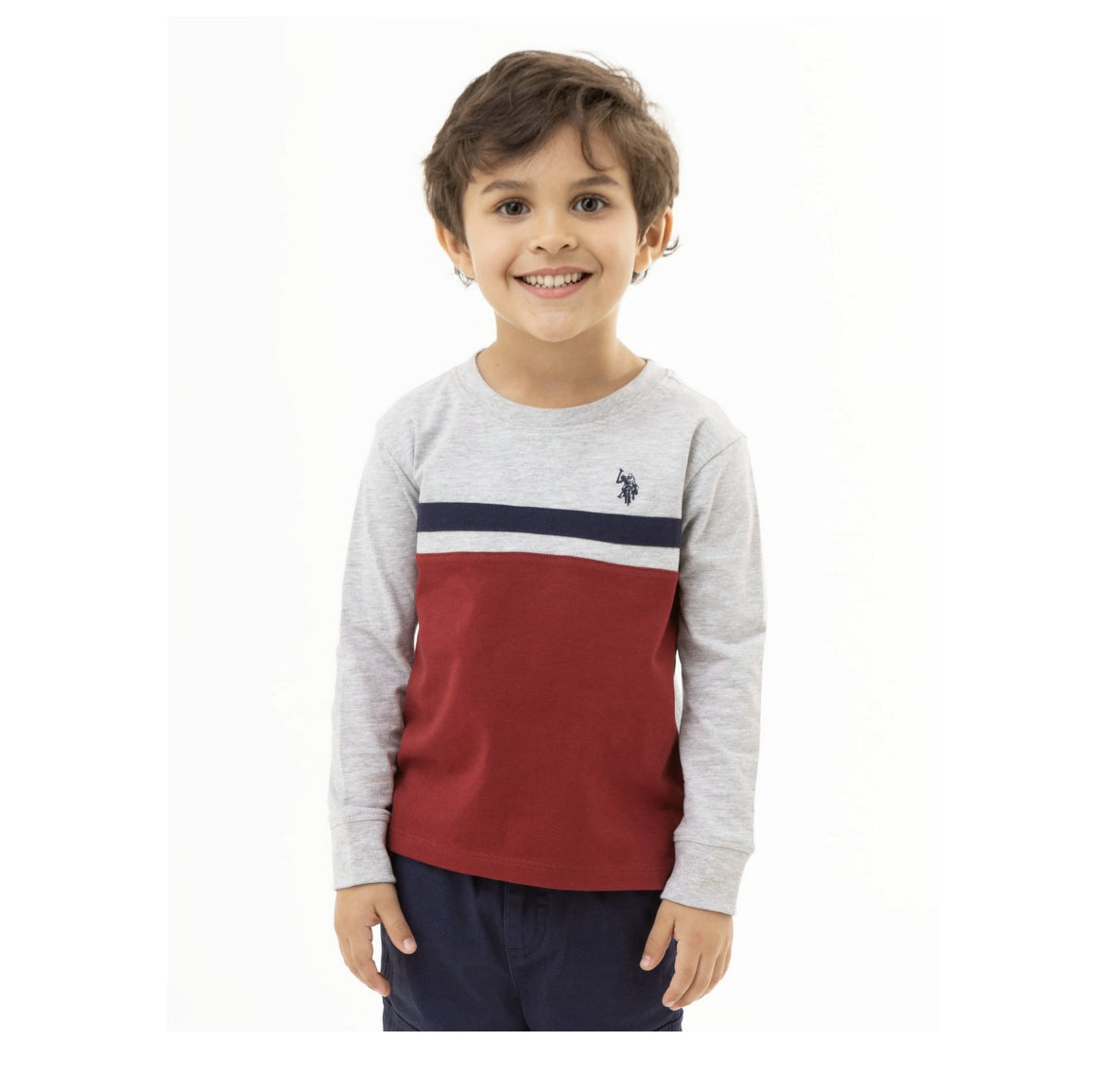 U.S. Polo Assn. Toddler Boy Colorblock Long Sleeve T-Shirt