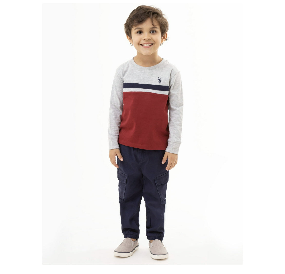 U.S. Polo Assn. Toddler Boy Colorblock Long Sleeve T-Shirt