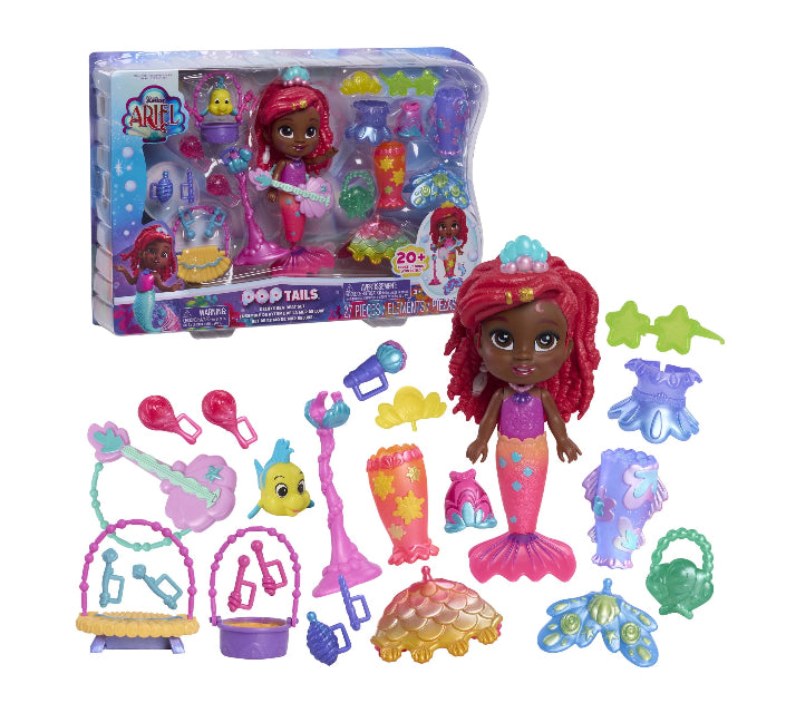 Disney Junior Ariel Pop Tails Deluxe Sea-Beat 7-inch Figure Set 39944