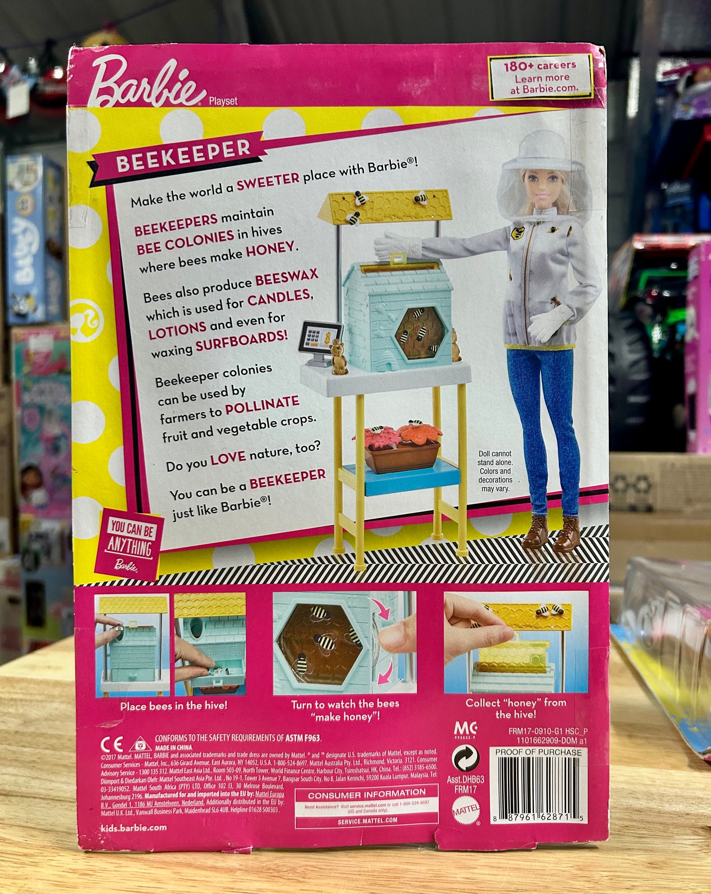 Barbie Careers Beekeeper Doll and Beehive Playset, Blonde Hair 62871