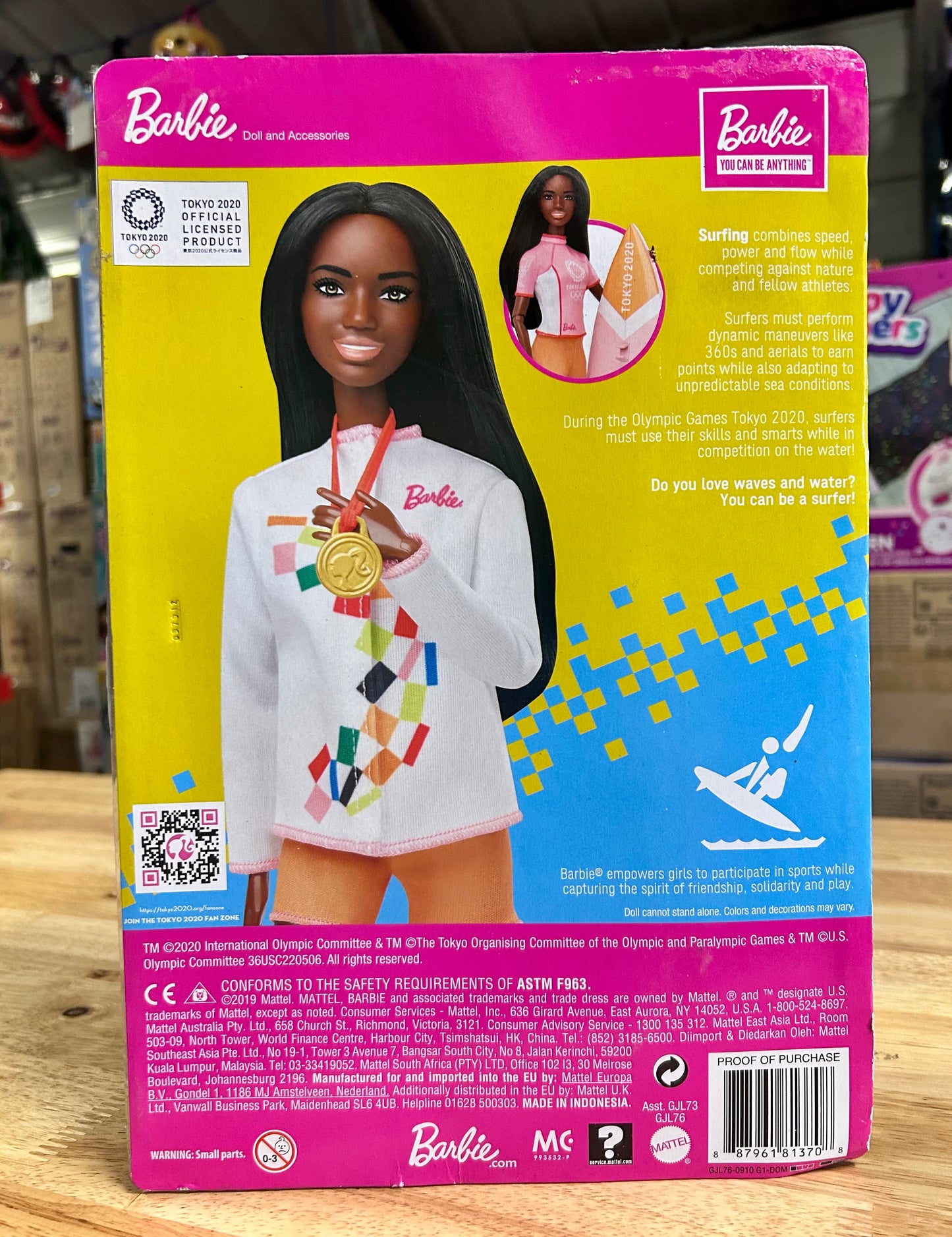 Barbie Olympic Games Tokyo 2020 Surfer Doll And Accessories 81370