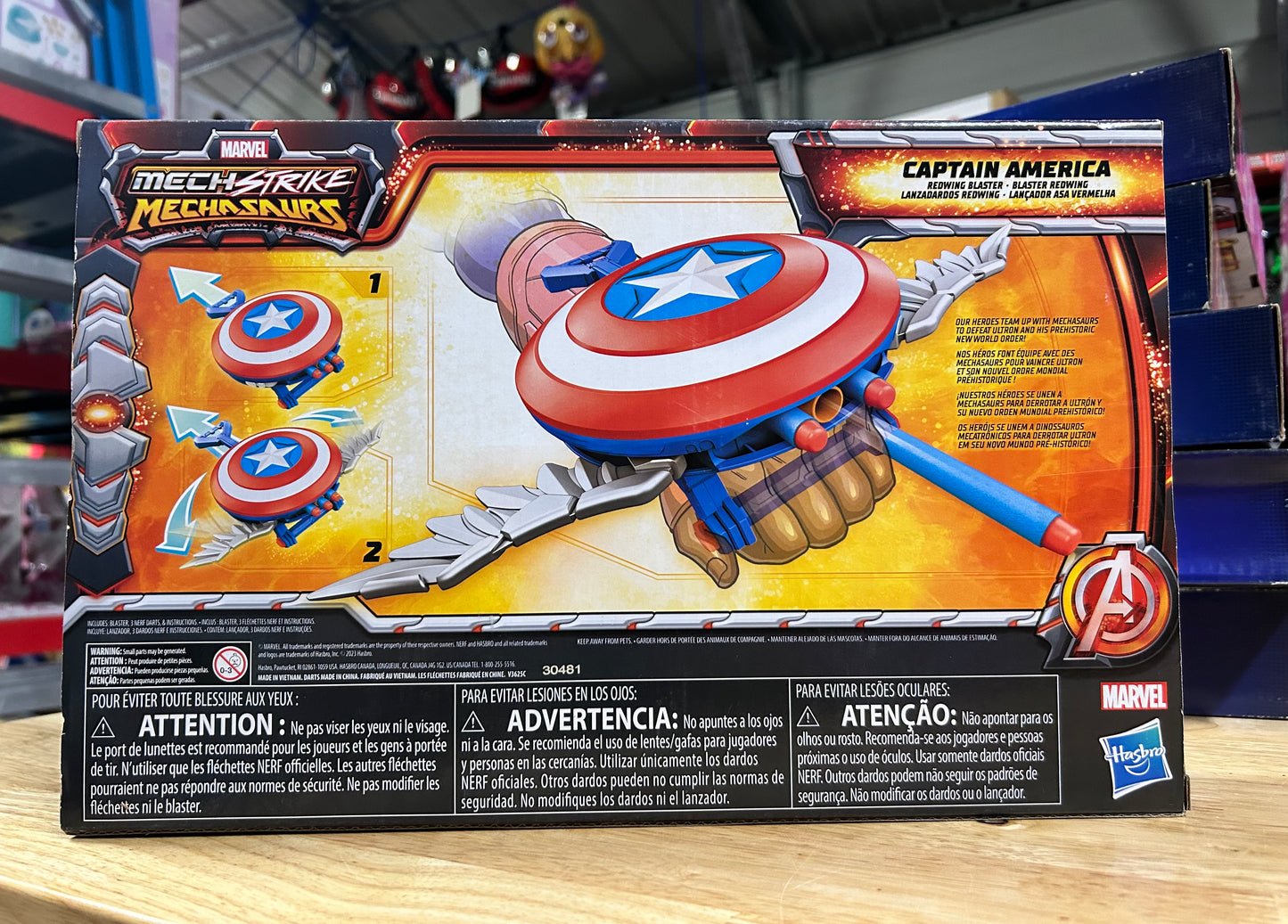 Marvel: Mech Strike Mechasaurs Captain America Redwing Nerf Toy Blaster 20650