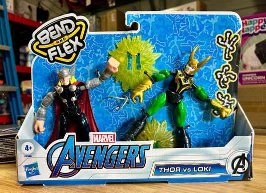 Marvel Avengers Bend and Flex Thor Vs. Loki, 6 Inch Scale Action Figures 792047D