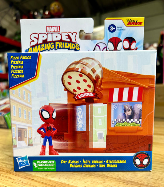 Marvel Spidey and His Amazing Friends City Blocks Spidey Pizza Parlor Kids Playset 139153