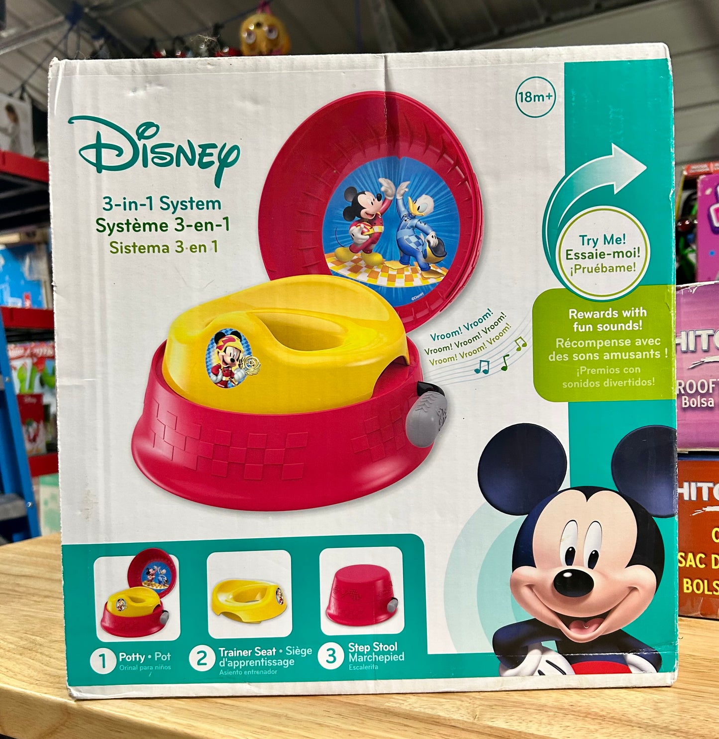 Disney Mickey Mouse 3-in-1 Potty Training Toilet, Toddler Toilet Training Set & Step Stool 10872