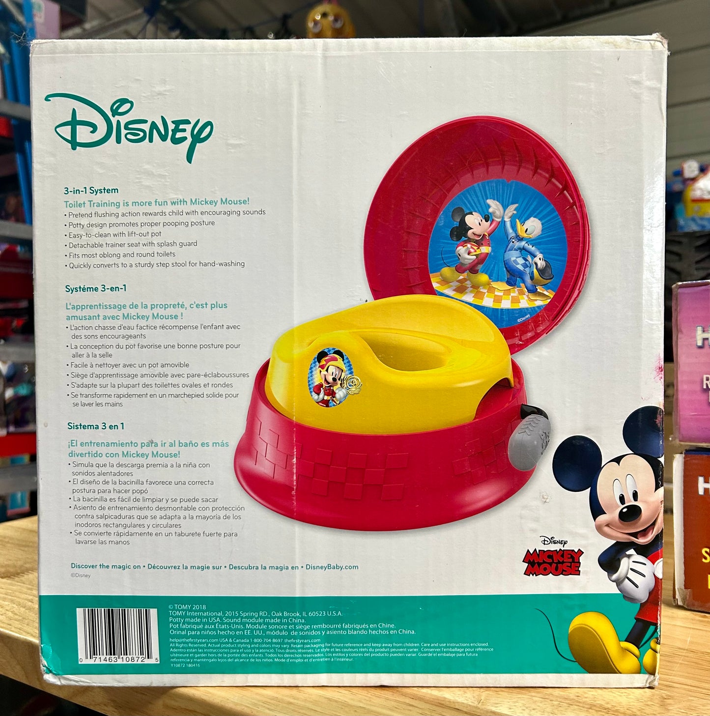 Disney Mickey Mouse 3-in-1 Potty Training Toilet, Toddler Toilet Training Set & Step Stool 10872