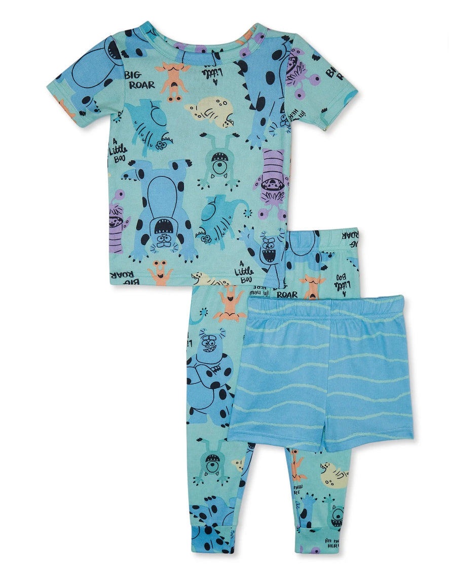 Monster’s Inc. Toddler Boy Top, Pants and Shorts Pajama Set, 3-Piece