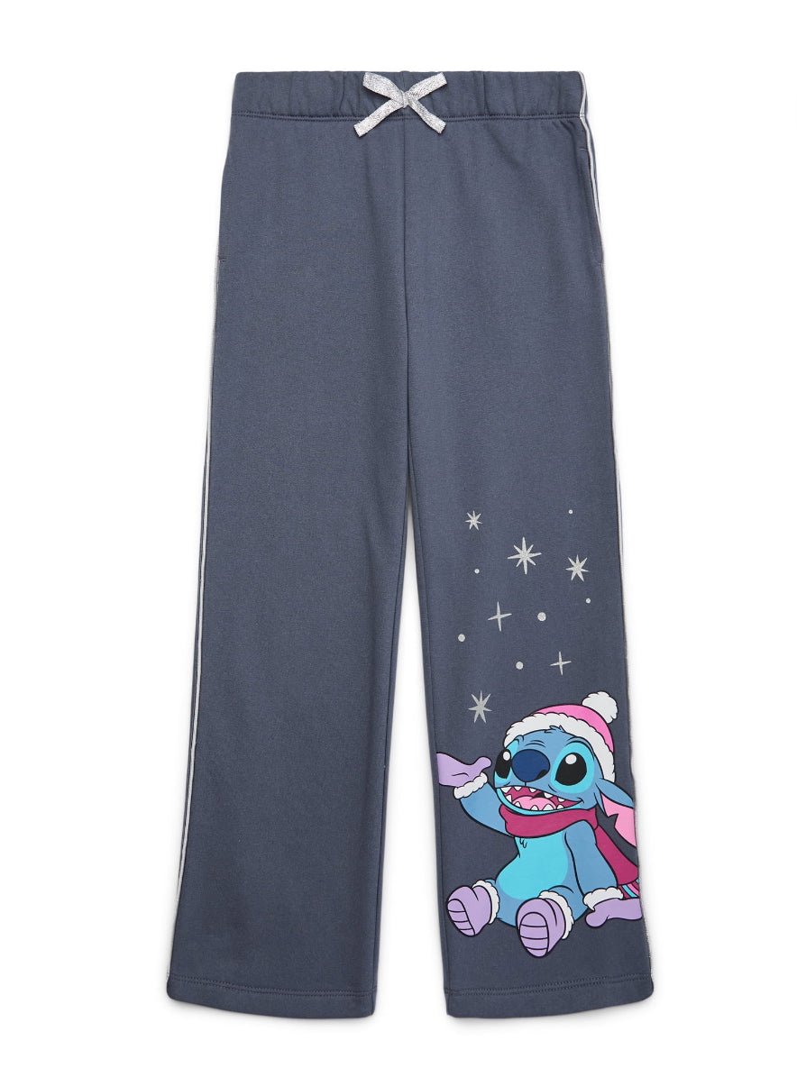 Disney Stitch Girls Winter Graphic Print Sweatpants