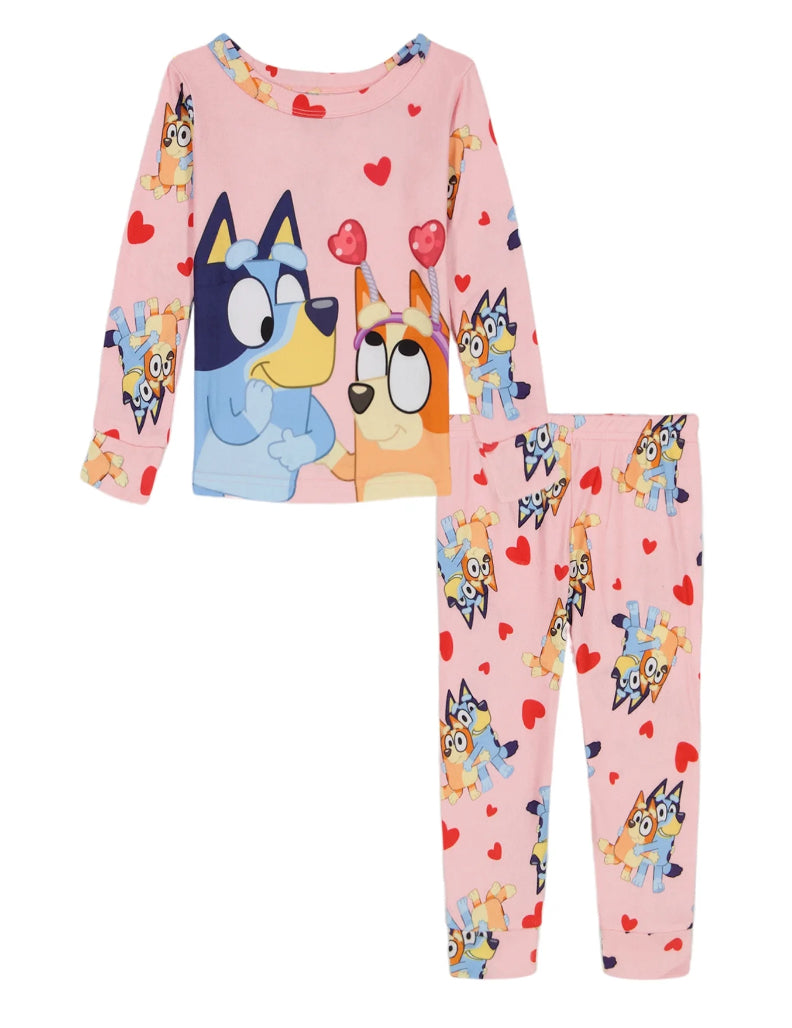 Bluey Toddler Unisex Valentine's Day Pajama Set, 2-Piece