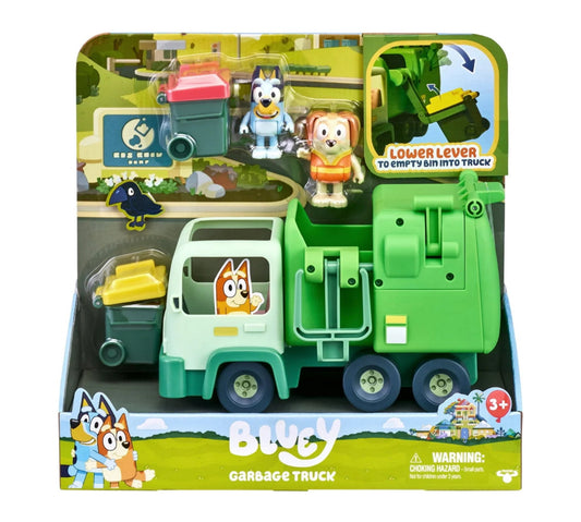 Bluey, Garbage Truck Vehicle Playset, Bluey and Bin Man 2.5-3” Figures 17170