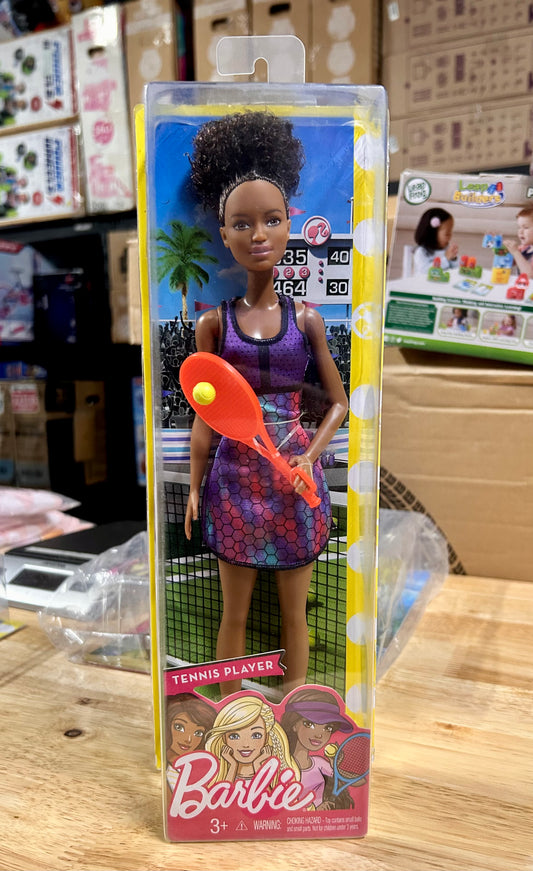 Barbie Tennis Player Doll with Brunette Hair, Tennis Racket & Ball 53160
