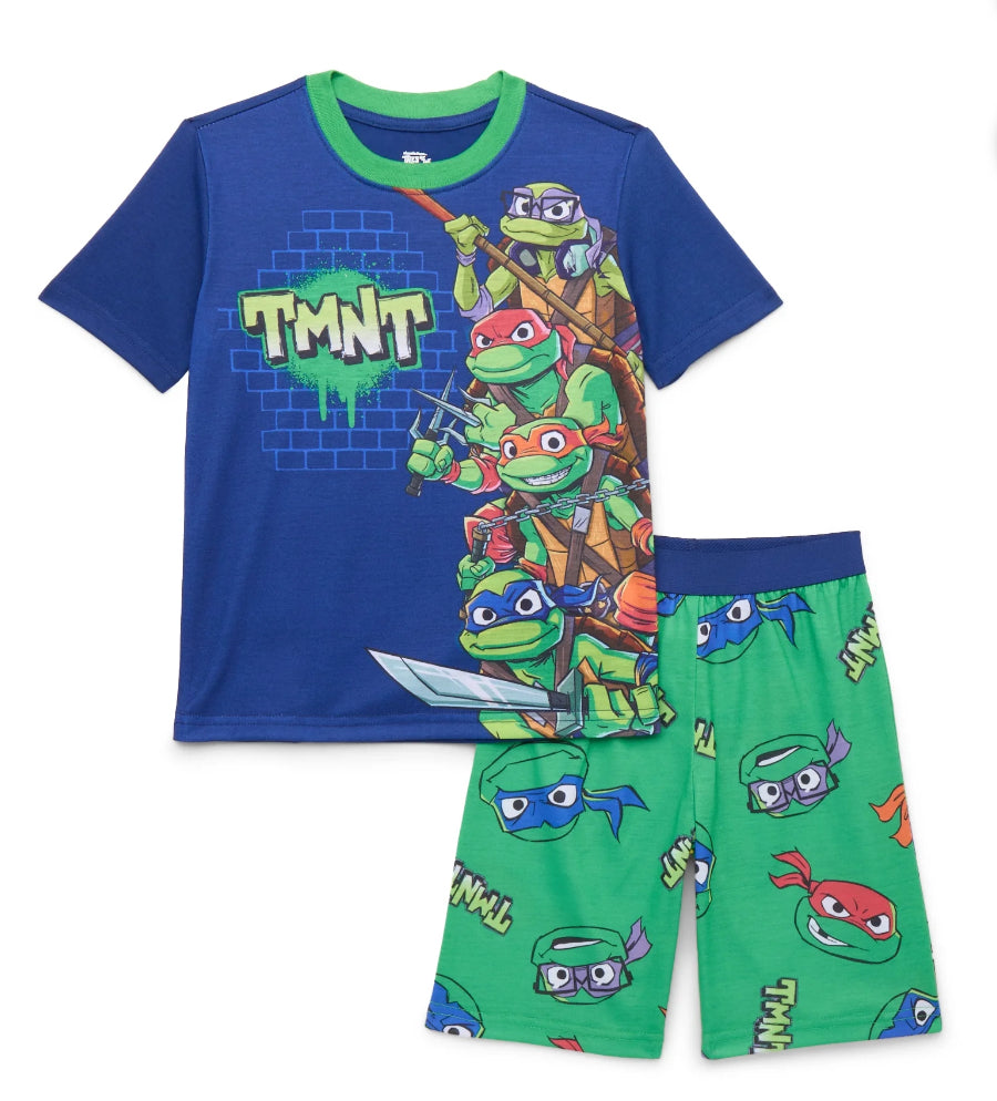 Teenage Mutant Ninja Turtles Boys Graphic Print Tee and Shorts Sleep Set, 2-Piece