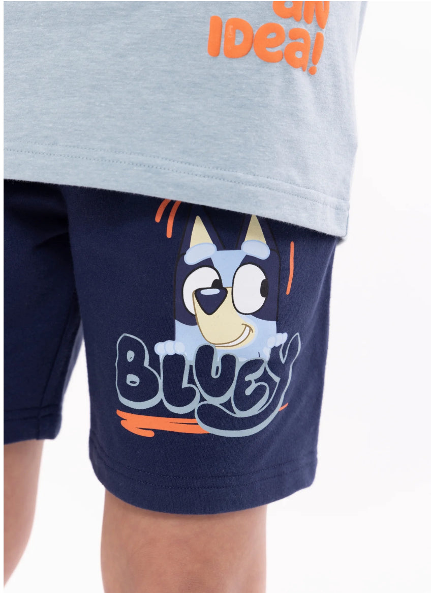 Bluey Boys' Short Sleeve Graphic Tee and Shorts Set, 2-Piece