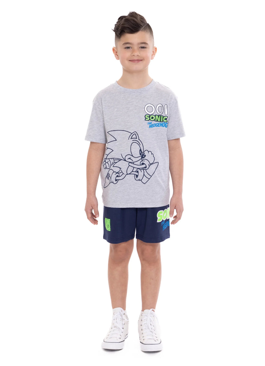 Sonic the Hedgehog Boys' Graphic Tee and Shorts Set, 2-Piece