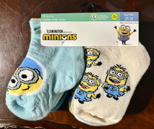 Minions Character Toddler Ankle Socks, 10-Pack