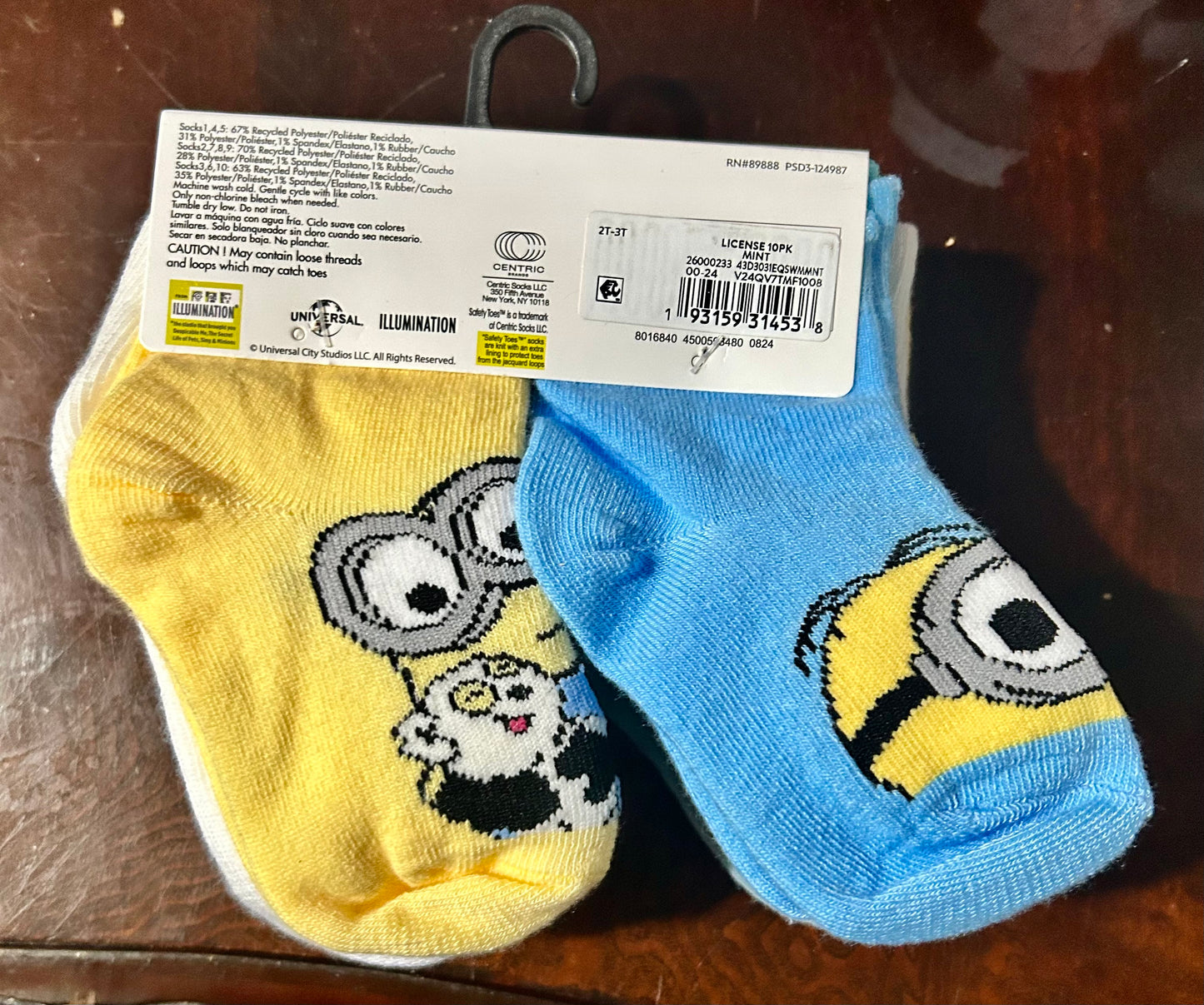 Minions Character Toddler Ankle Socks, 10-Pack