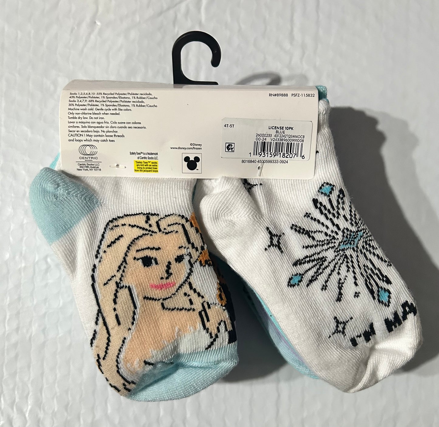 Disney Frozen Character Toddler Ankle Socks, 10-Pack