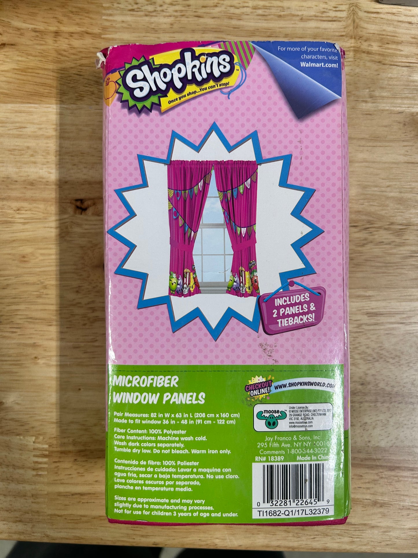 Shopkins Kids Bedroom Curtain Set 22645